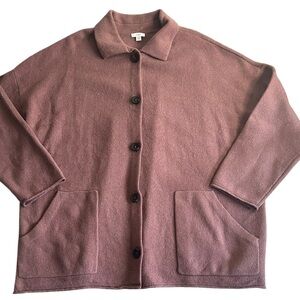 Pure Jill Women’s Button Front Knit Jacket Cardigan Coatigan 2X‎ Mauve Pink